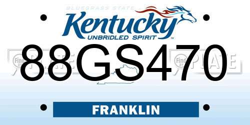 88GS470 Kentucky License Plate