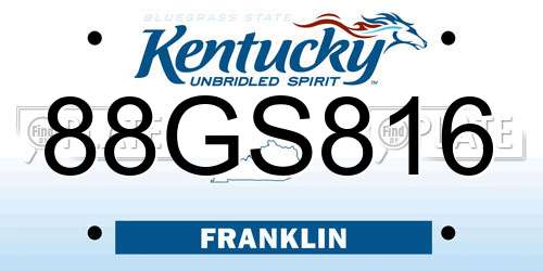 88GS816 Kentucky License Plate