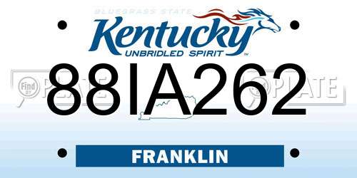 88IA262 Kentucky License Plate