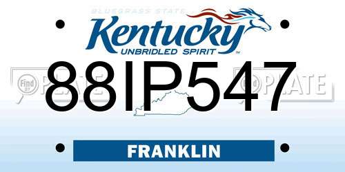 88IP547 Kentucky License Plate