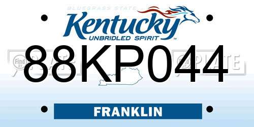 88KP044 Kentucky License Plate