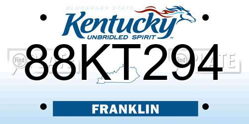 88KT294 Kentucky License Plate