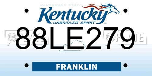 88LE279 Kentucky License Plate