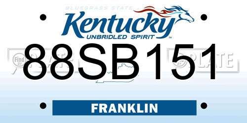 88SB151 Kentucky License Plate