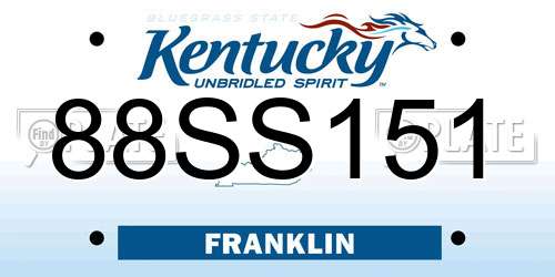 88SS151 Kentucky License Plate