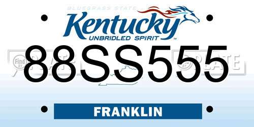 88SS555 Kentucky License Plate