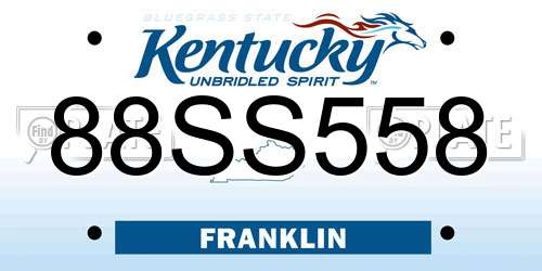88SS558 Kentucky License Plate