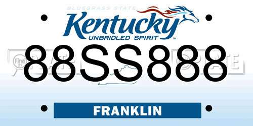 88SS888 Kentucky License Plate
