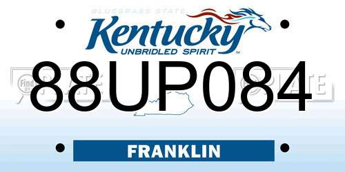 88UP084 Kentucky License Plate