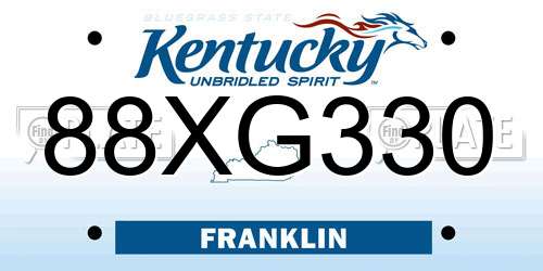 88XG330 Kentucky License Plate