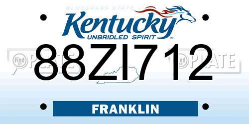 88ZI712 Kentucky License Plate