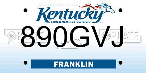 890GVJ Kentucky License Plate