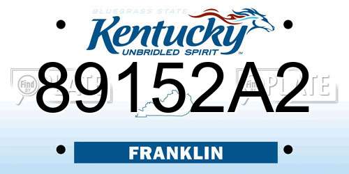89152A2 Kentucky License Plate