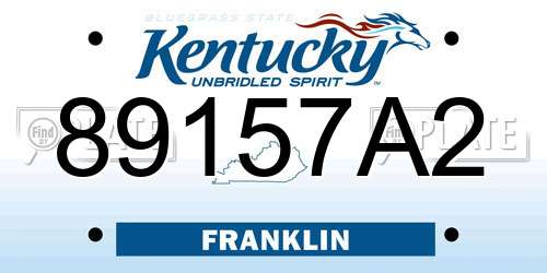 89157A2 Kentucky License Plate