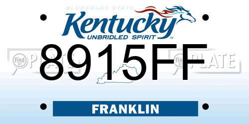8915FF Kentucky License Plate