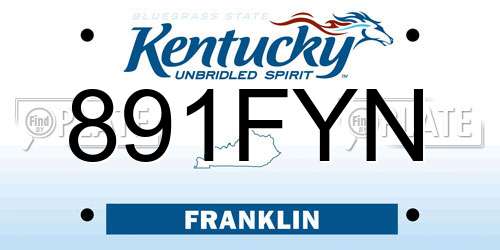 891FYN Kentucky License Plate