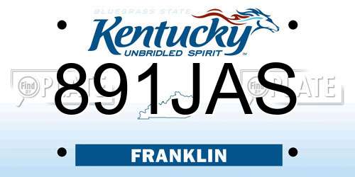 891JAS Kentucky License Plate