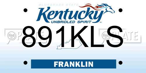891KLS Kentucky License Plate