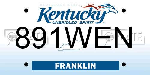 891WEN Kentucky License Plate
