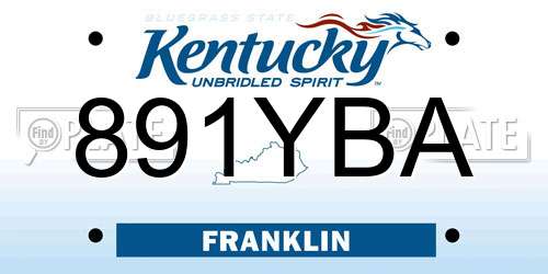891YBA Kentucky License Plate