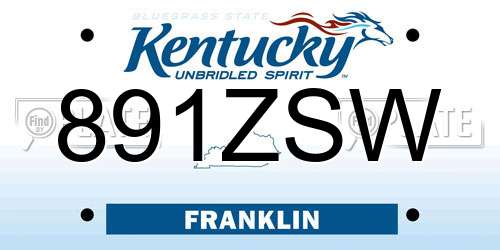 891ZSW Kentucky License Plate
