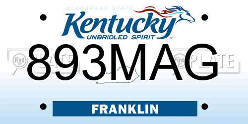 893MAG Kentucky License Plate