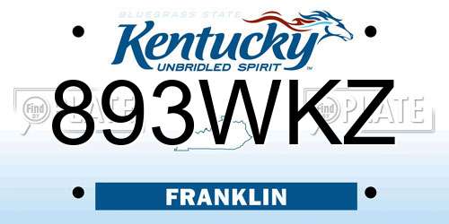 893WKZ Kentucky License Plate
