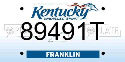 89491T Kentucky License Plate