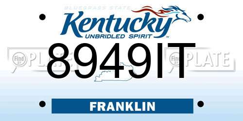 8949IT Kentucky License Plate