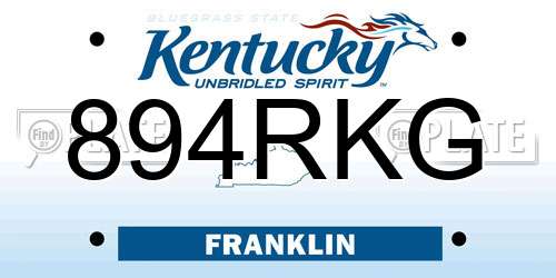 894RKG Kentucky License Plate