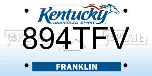 894TFV Kentucky License Plate
