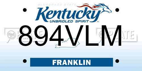 894VLM Kentucky License Plate