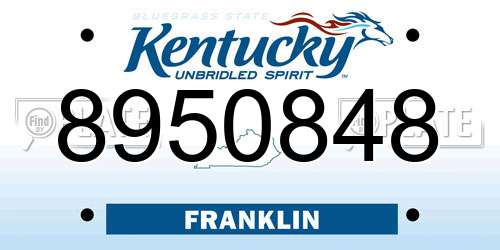 8950848 Kentucky License Plate