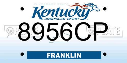 8956CP Kentucky License Plate