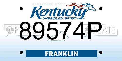 89574P Kentucky License Plate