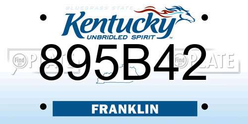 895B42 Kentucky License Plate
