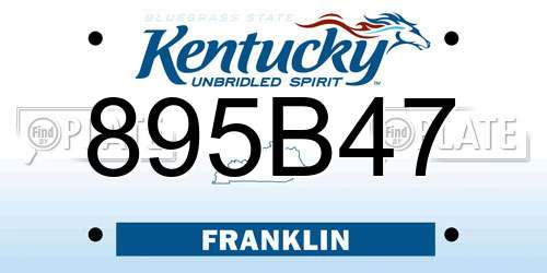 895B47 Kentucky License Plate