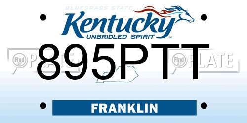 895PTT Kentucky License Plate