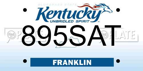 895SAT Kentucky License Plate