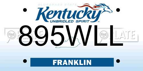 895WLL Kentucky License Plate