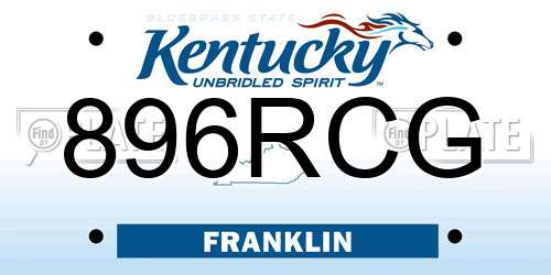 896RCG Kentucky License Plate