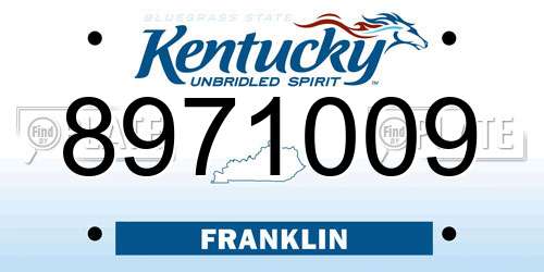 8971009 Kentucky License Plate