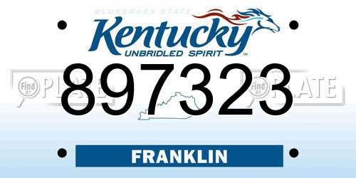 897323 Kentucky License Plate