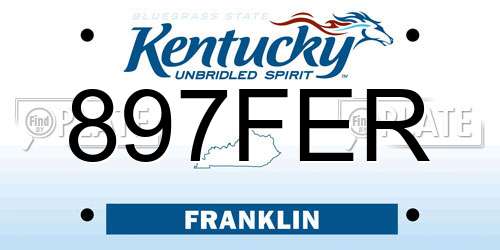 897FER Kentucky License Plate