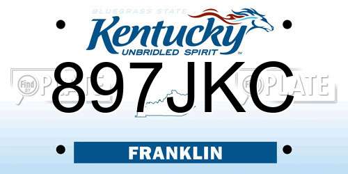 897JKC Kentucky License Plate