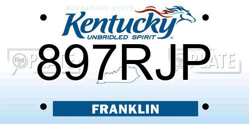 897RJP Kentucky License Plate