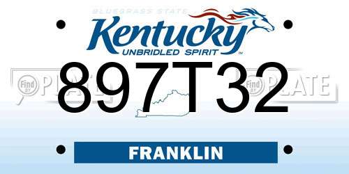 897T32 Kentucky License Plate