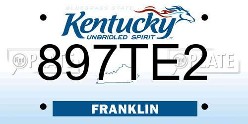 897TE2 Kentucky License Plate