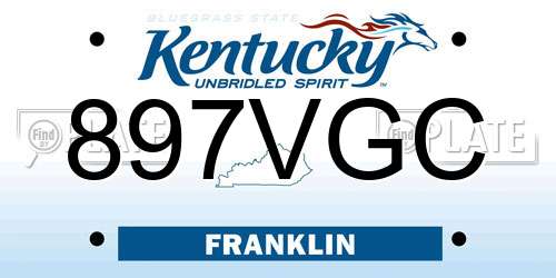 897VGC Kentucky License Plate