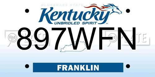 897WFN Kentucky License Plate